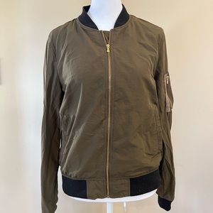 Olive Green Zara Bomber Jacket Size Medium